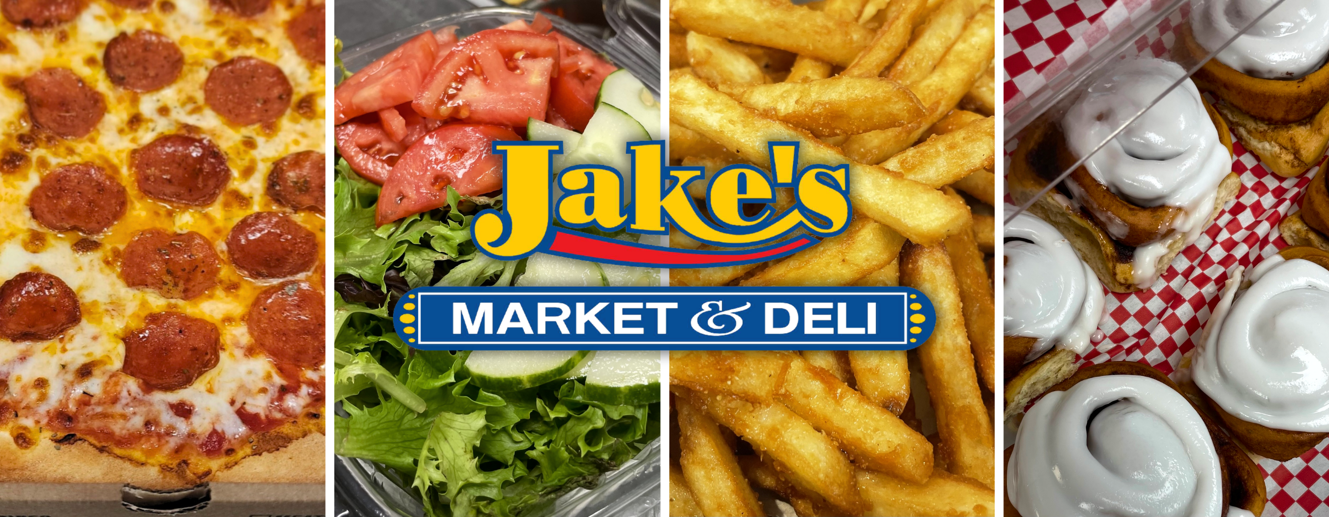 Jake's Market & Deli – pizza, fries, salads, beverages. Gas station convenience store offering food and fuel near you